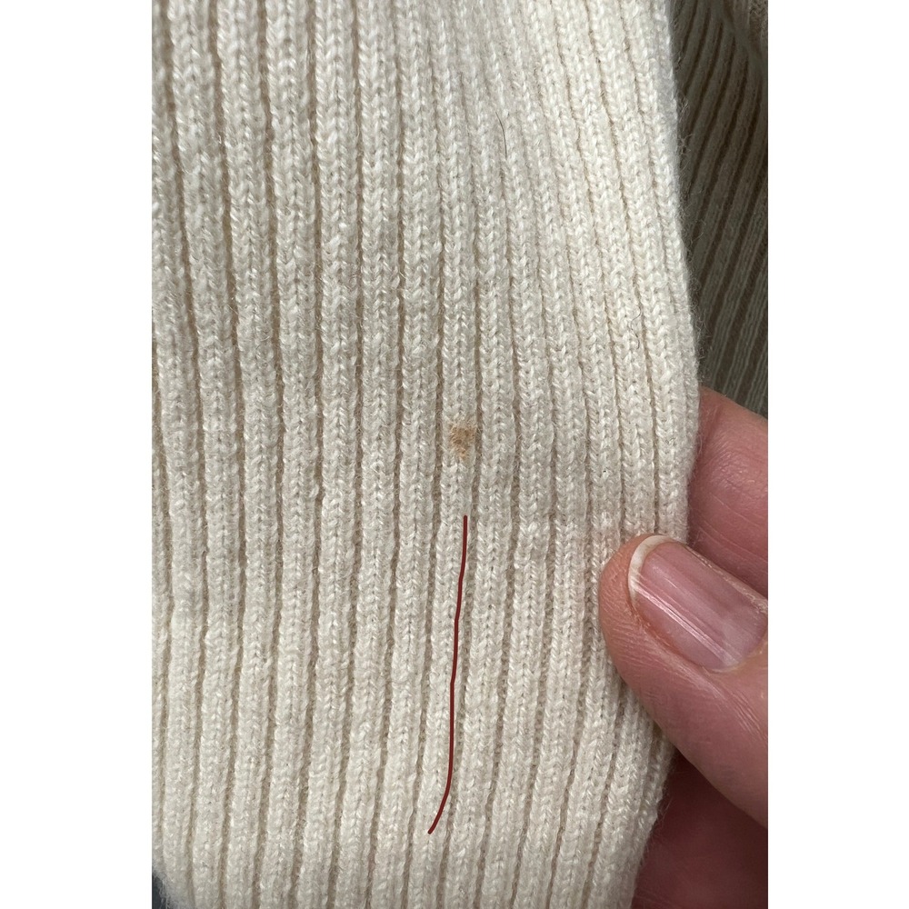 Reformation Cashmere Blend Sweater Womens Medium Cream Good Ribbed Cut Out - Picture 8 of 8